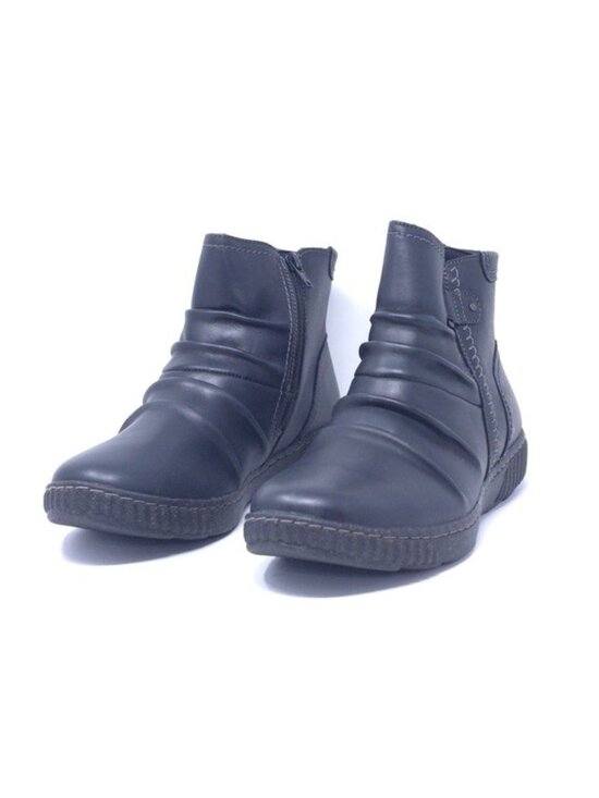 Clarks Shoes - Clarks Collection CarolineOrchid Ankle Boot, Black Leather, 9.5 Wide US